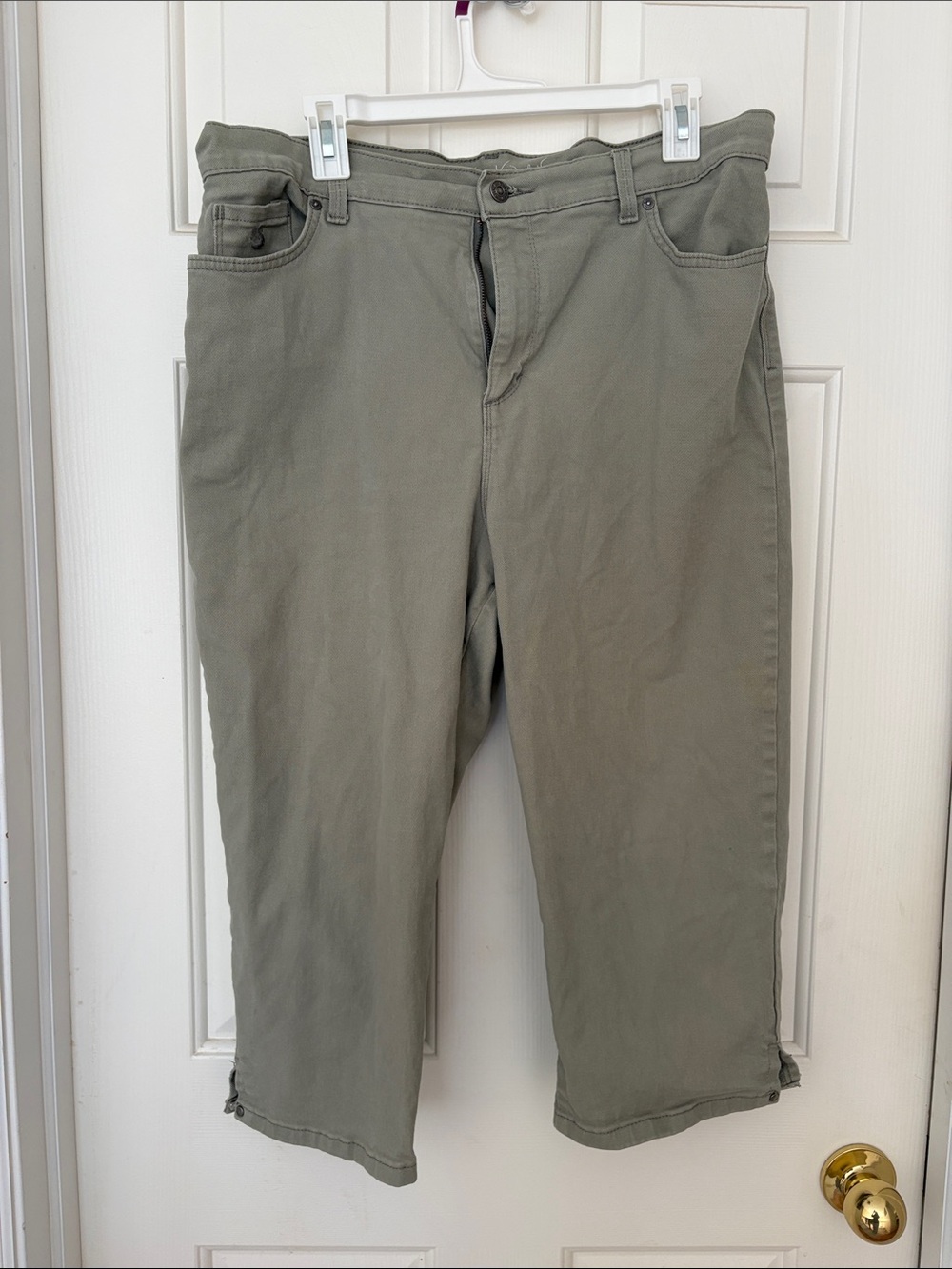 Gloria Vanderbilt Women's Light Green Casual Capris